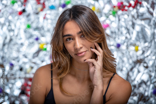 Young woman in a studio photo session photo