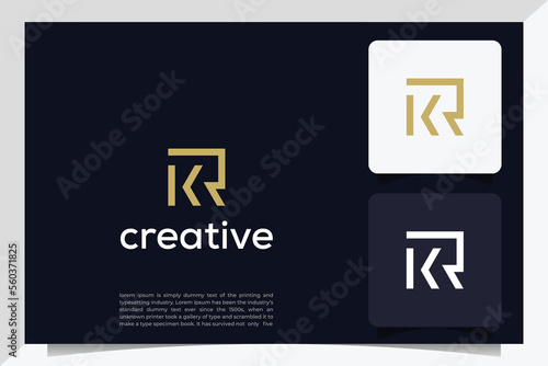 KR Logo Design , Creative Minimalist Letter KR Logo Design photo