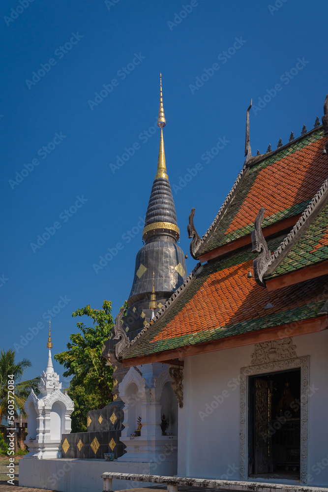 WAT PRATU PONG Temple is the Lanna Buddhist temple style of Khelang Nakhon Ancient City travel destination with old tradition and culture in Lampang Province, Northern Thailand.