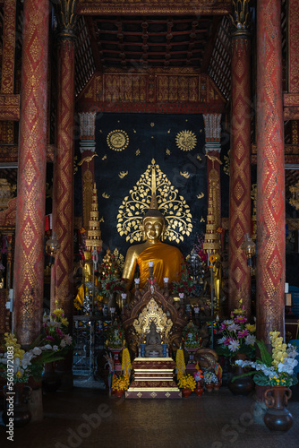 WAT PRATU PONG Temple is the Lanna Buddhist temple style of Khelang Nakhon Ancient City travel destination with old tradition and culture in Lampang Province, Northern Thailand. © pomphotothailand
