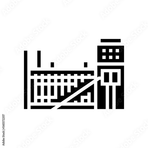 coking plant steel production glyph icon vector. coking plant steel production sign. isolated symbol illustration