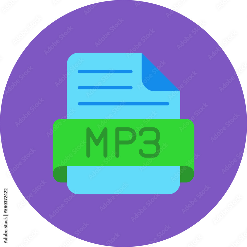 Mp3 Multicolor Circle Flat Icon Mp3 Multicolor Circle Flat Icon