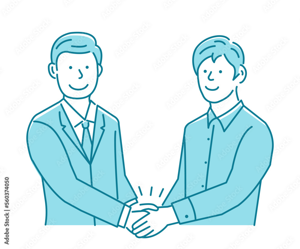 Vector illustration of a male business person shaking hands with a customer Vector illustration of a male business person shaking hands with a customer