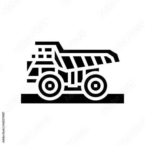 haul truck steel production glyph icon vector. haul truck steel production sign. isolated symbol illustration