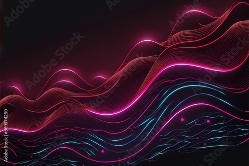 Abstract Neon Wavy Wallpaper photo