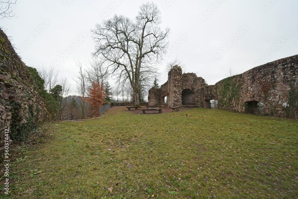 the ruins of sausenburg in southern germany in the district of kandern.