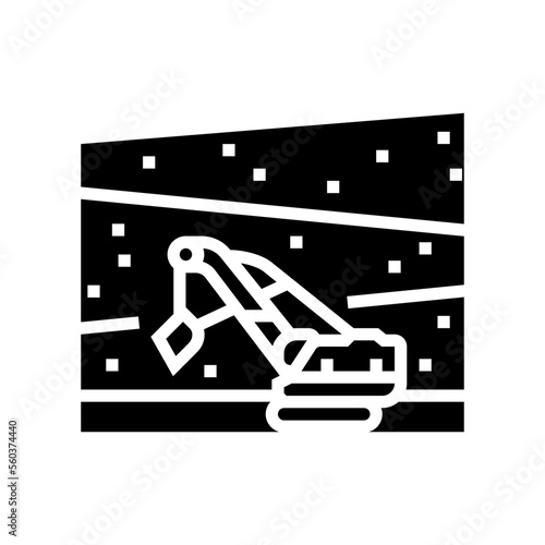 open pit mine steel production glyph icon vector. open pit mine steel production sign. isolated symbol illustration