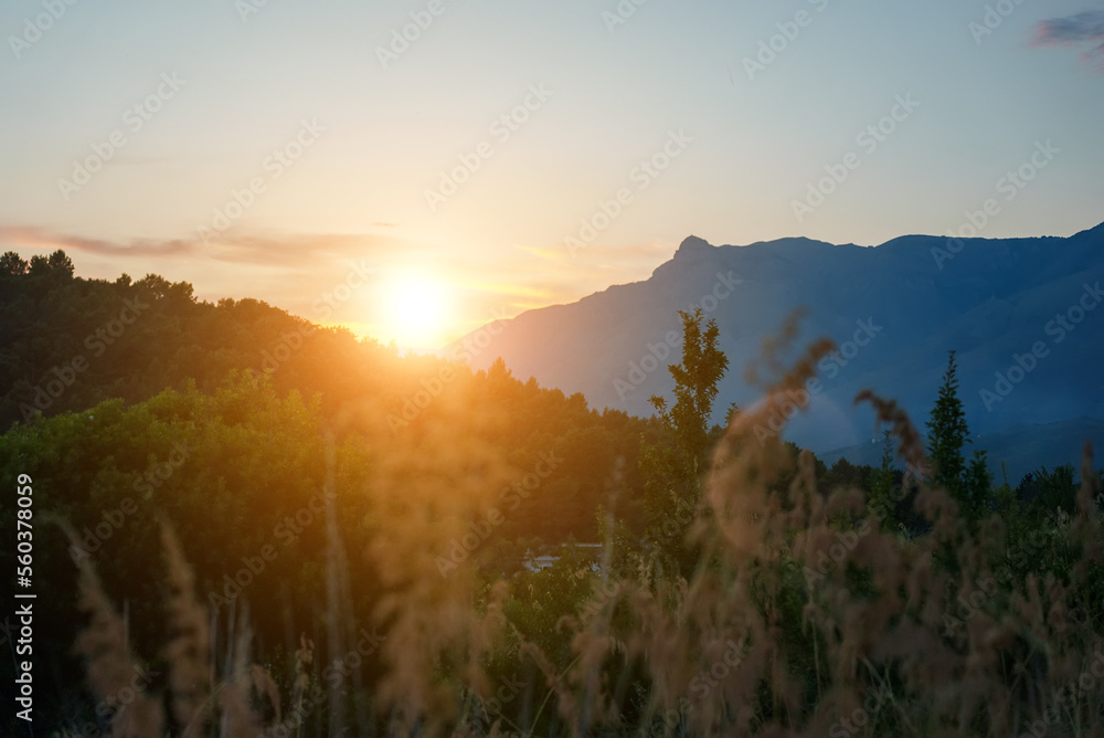 Sunset over Monte Petrella mountain in Italy. Sunset over Monte Petrella mountain in Italy.
