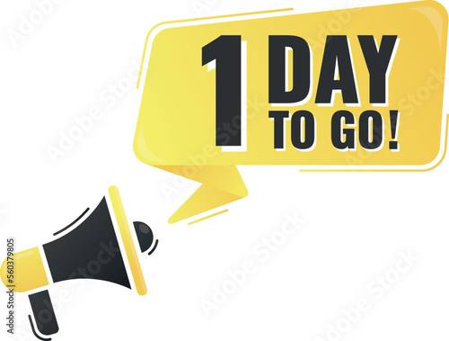Number 1 of days left to go. Badge with, sale, landing page, banner.