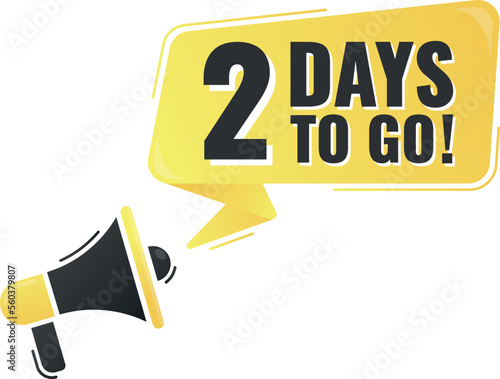 Number 2 of days left to go. Badge with, sale, landing page, banner.
