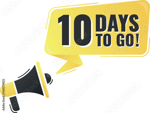 Number 10 of days left to go. Badge with, sale, landing page, banner.
