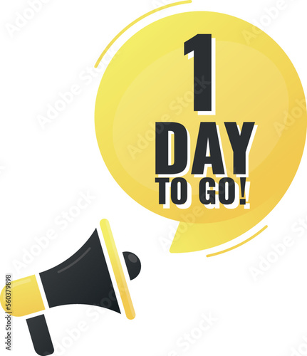 Number 1 of days left to go. Badge with, sale, landing page, banner.