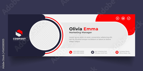 Corporate email signature banner vector template sign	