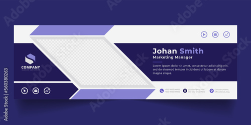 Corporate Email signature modern template design. Emailers personal business minimalist personal web social media banner.	