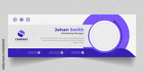 Corporate Email signature modern template design. Emailers personal business minimalist personal web social media banner.	