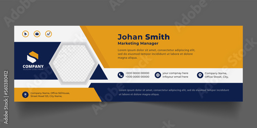 Corporate Email signature modern template design. Emailers personal business minimalist personal web social media banner.	