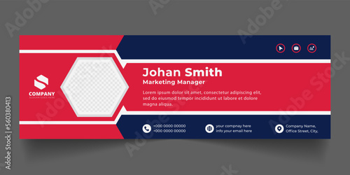 Corporate Email signature modern template design. Emailers personal business minimalist personal web social media banner.
