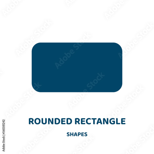 rounded rectangle vector icon from shapes collection. rectangle filled flat symbol for mobile concept and web design. Black circle glyph icon. Isolated sign, logo illustration. Vector graphics.