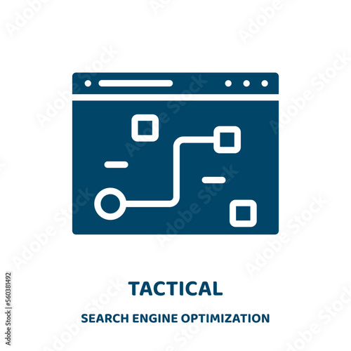 tactical vector icon from search engine optimization collection. business filled flat symbol for mobile concept and web design. Black tactics glyph icon. Isolated sign, logo illustration. Vector .