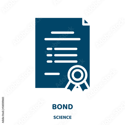 bond vector icon from science collection. business filled flat symbol for mobile concept and web design. Black network glyph icon. Isolated sign, logo illustration. Vector graphics.