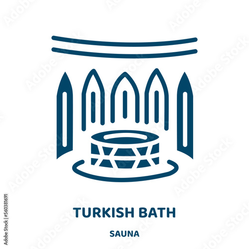 turkish bath vector icon from sauna collection. sauna filled flat symbol for mobile concept and web design. Black spa glyph icon. Isolated sign, logo illustration. Vector graphics.