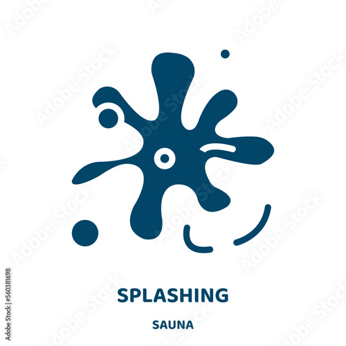 splashing vector icon from sauna collection. drop filled flat symbol for mobile concept and web design. Black splash glyph icon. Isolated sign, logo illustration. Vector graphics.