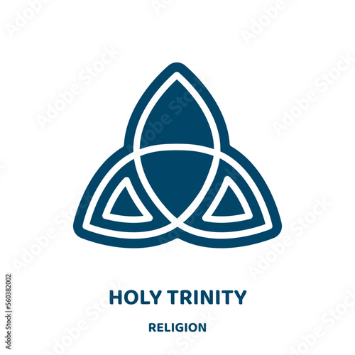 holy trinity vector icon from religion collection. template filled flat symbol for mobile concept and web design. Black triangle glyph icon. Isolated sign, logo illustration. Vector graphics.