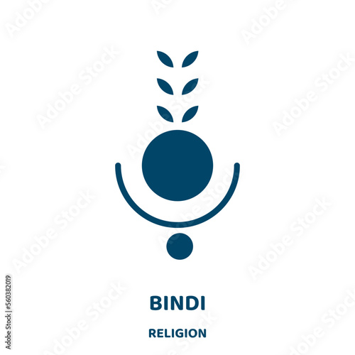 bindi vector icon from religion collection. indian filled flat symbol for mobile concept and web design. Black female glyph icon. Isolated sign, logo illustration. Vector graphics.