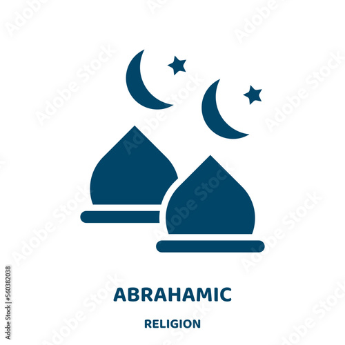 abrahamic vector icon from religion collection. religion filled flat symbol for mobile concept and web design. Black abraham glyph icon. Isolated sign, logo illustration. Vector graphics.