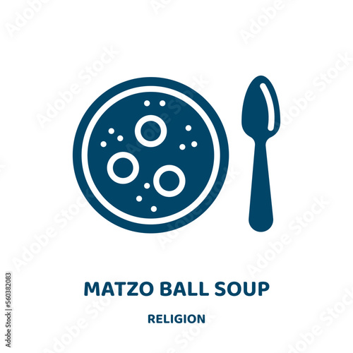 matzo ball soup vector icon from religion collection. jewish filled flat symbol for mobile concept and web design. Black passover glyph icon. Isolated sign, logo illustration. Vector graphics.