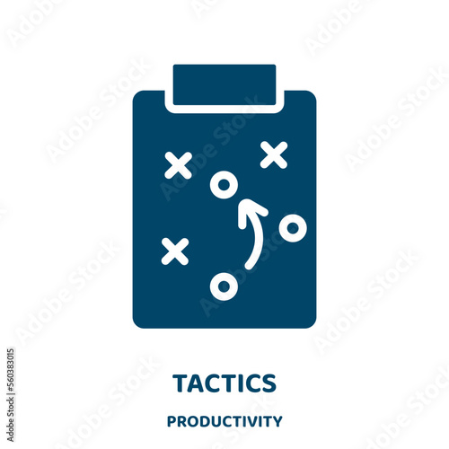 tactics vector icon from productivity collection. business filled flat symbol for mobile concept and web design. Black strategy glyph icon. Isolated sign, logo illustration. Vector graphics.