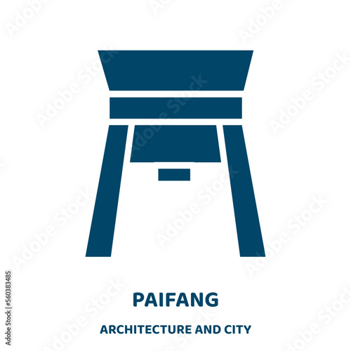 paifang vector icon from architecture and city collection. asia filled flat symbol for mobile concept and web design. Black traditional glyph icon. Isolated sign, logo illustration. Vector graphics.