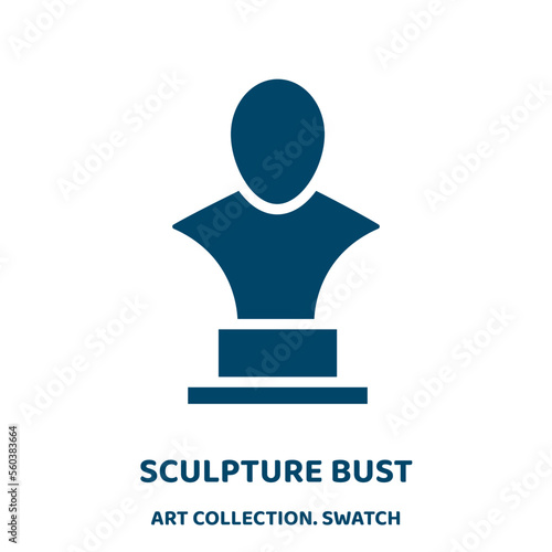 sculpture bust vector icon from art collection. ancient filled flat symbol for mobile concept and web design. Black head glyph icon. Isolated sign, logo illustration. Vector graphics.