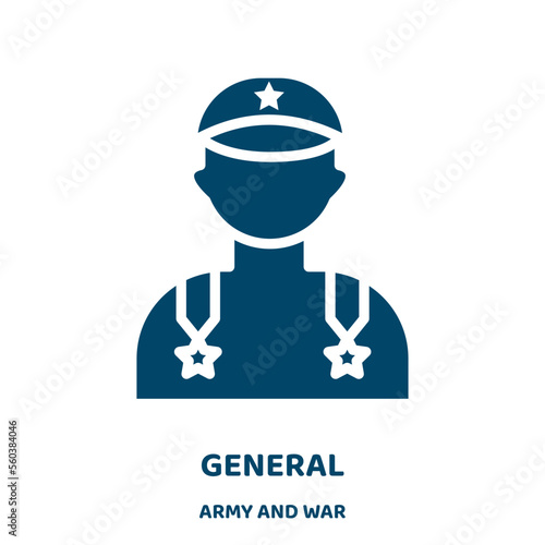 general vector icon from army and war collection. business filled flat symbol for mobile concept and web design. Black person glyph icon. Isolated sign, logo illustration. Vector graphics.