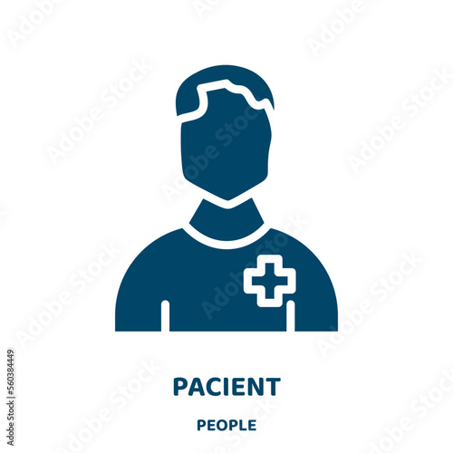 pacient vector icon from people collection. health filled flat symbol for mobile concept and web design. Black doctor glyph icon. Isolated sign, logo illustration. Vector graphics.