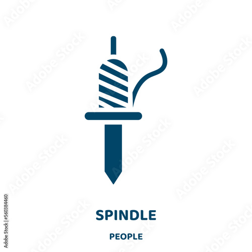 spindle vector icon from people collection. education filled flat symbol for mobile concept and web design. Black school glyph icon. Isolated sign, logo illustration. Vector graphics.