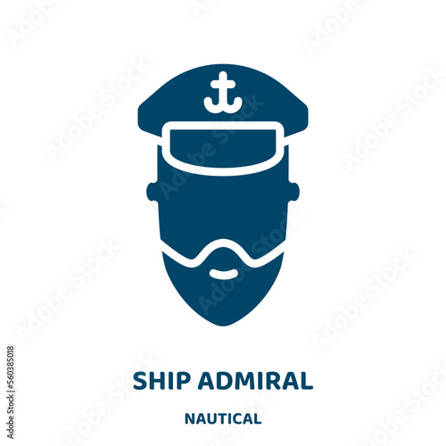 ship admiral vector icon from nautical collection. ship filled flat symbol for mobile concept and web design. Black ocean glyph icon. Isolated sign, logo illustration. Vector graphics.