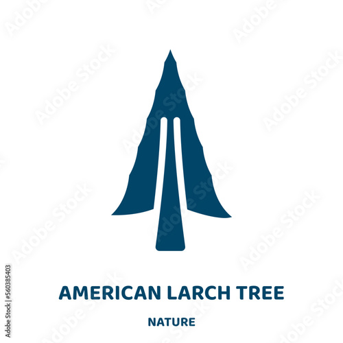 american larch tree vector icon from nature collection. locust filled flat symbol for mobile concept and web design. Black forest glyph icon. Isolated sign, logo illustration. Vector graphics.