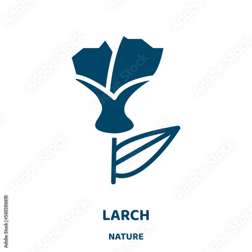 larch vector icon from nature collection. branch filled flat symbol for mobile concept and web design. Black fir glyph icon. Isolated sign, logo illustration. Vector graphics.