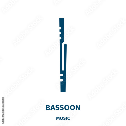 bassoon vector icon from music collection. concert filled flat symbol for mobile concept and web design. Black orchestra glyph icon. Isolated sign, logo illustration. Vector graphics.