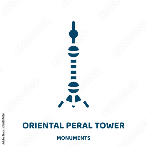 oriental peral tower vector icon from monuments collection. vector filled flat symbol for mobile concept and web design. Black sign glyph icon. Isolated sign, logo illustration. Vector graphics.