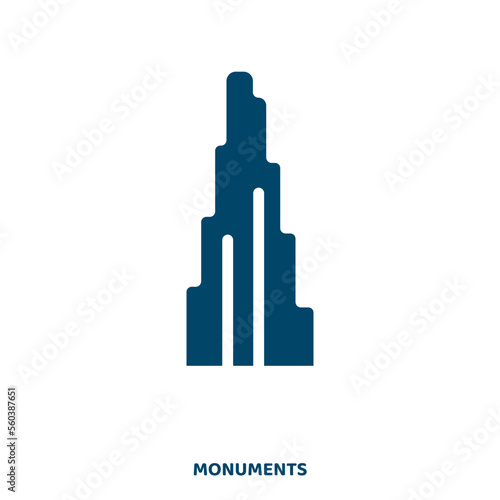 vector icon from monuments collection. emirates filled flat symbol for mobile concept and web design. Black skyscraper glyph icon. Isolated sign, logo illustration. Vector graphics.