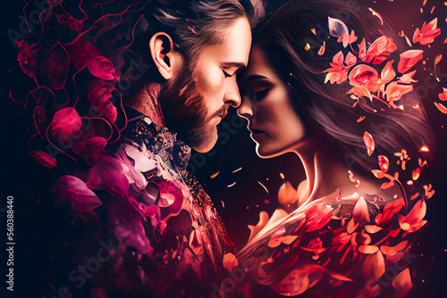 Wallpaper Mural Valentine's day red background.  Generative AI. Torontodigital.ca