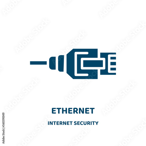 ethernet vector icon from internet security collection. data filled flat symbol for mobile concept and web design. Black connection glyph icon. Isolated sign, logo illustration. Vector graphics.