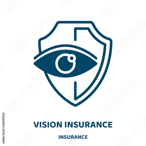 vision insurance vector icon from insurance collection. insurance filled flat symbol for mobile concept and web design. Black vision glyph icon. Isolated sign, logo illustration. Vector graphics.
