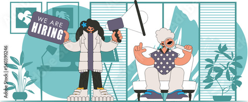 The girl and the guy are employees in the field of personnel search.