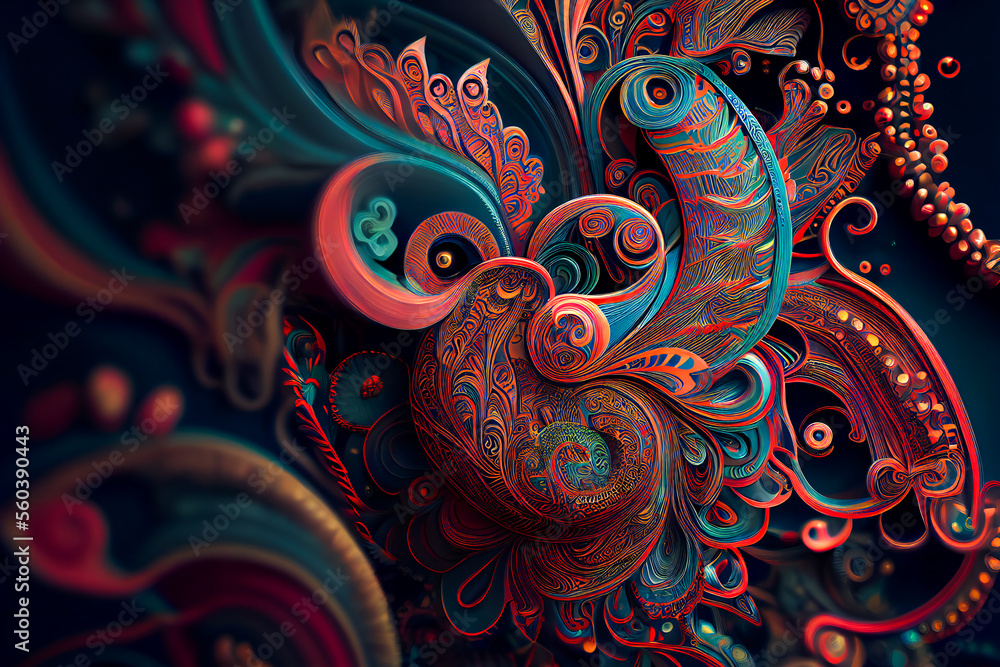Seamless paisley background. Generative AI. Seamless paisley background. Generative AI.