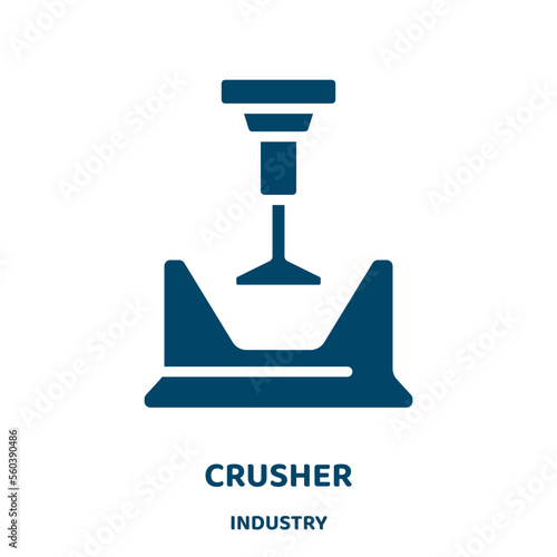 crusher vector icon from industry collection. tool filled flat symbol for mobile concept and web design. Black kitchen glyph icon. Isolated sign, logo illustration. Vector graphics.