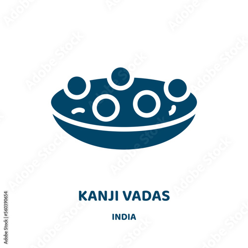 kanji vadas vector icon from india collection. kanji filled flat symbol for mobile concept and web design. Black vadas glyph icon. Isolated sign, logo illustration. Vector graphics.