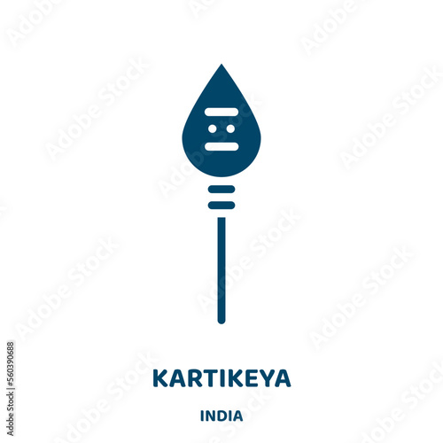 kartikeya vector icon from india collection. india filled flat symbol for mobile concept and web design. Black indian glyph icon. Isolated sign, logo illustration. Vector graphics.
